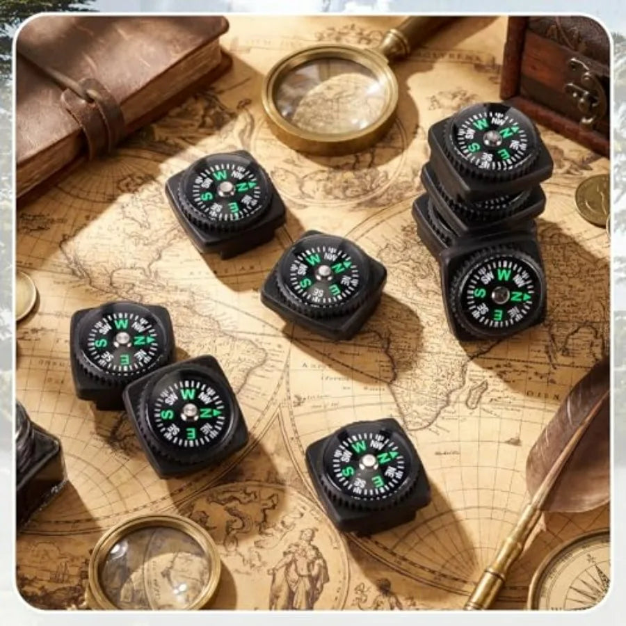 Slip On Wrist Compass Bracelet With Liquid Filled Mini Compass