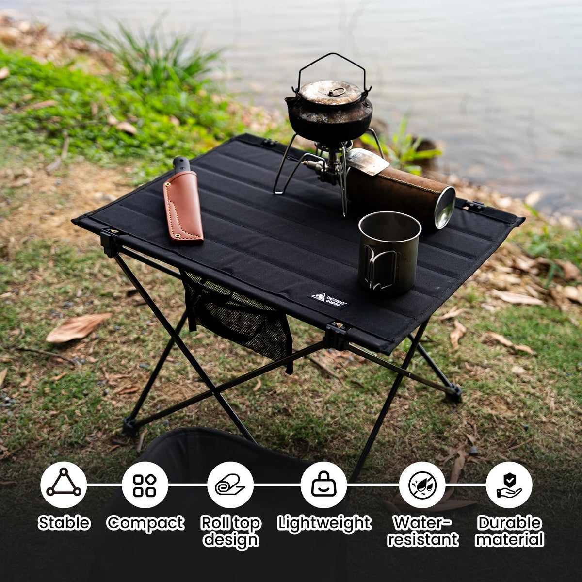Onetrigsis Foldable Camping Table Lightweight Portable Sturdy Picnic Gear