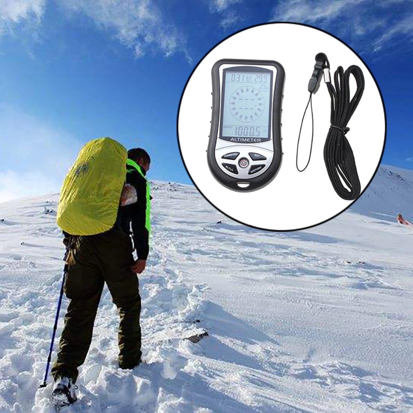 8 In 1 Handheld Altimeter Compass Thermometer With Backlight