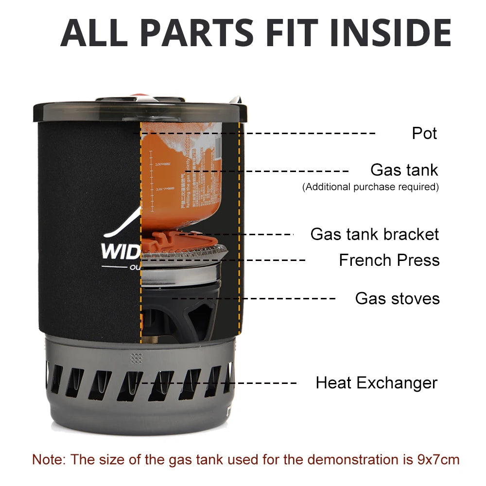 Widesea Camping Cooking System Outdoor Gas Stove With Heat Exchanger
