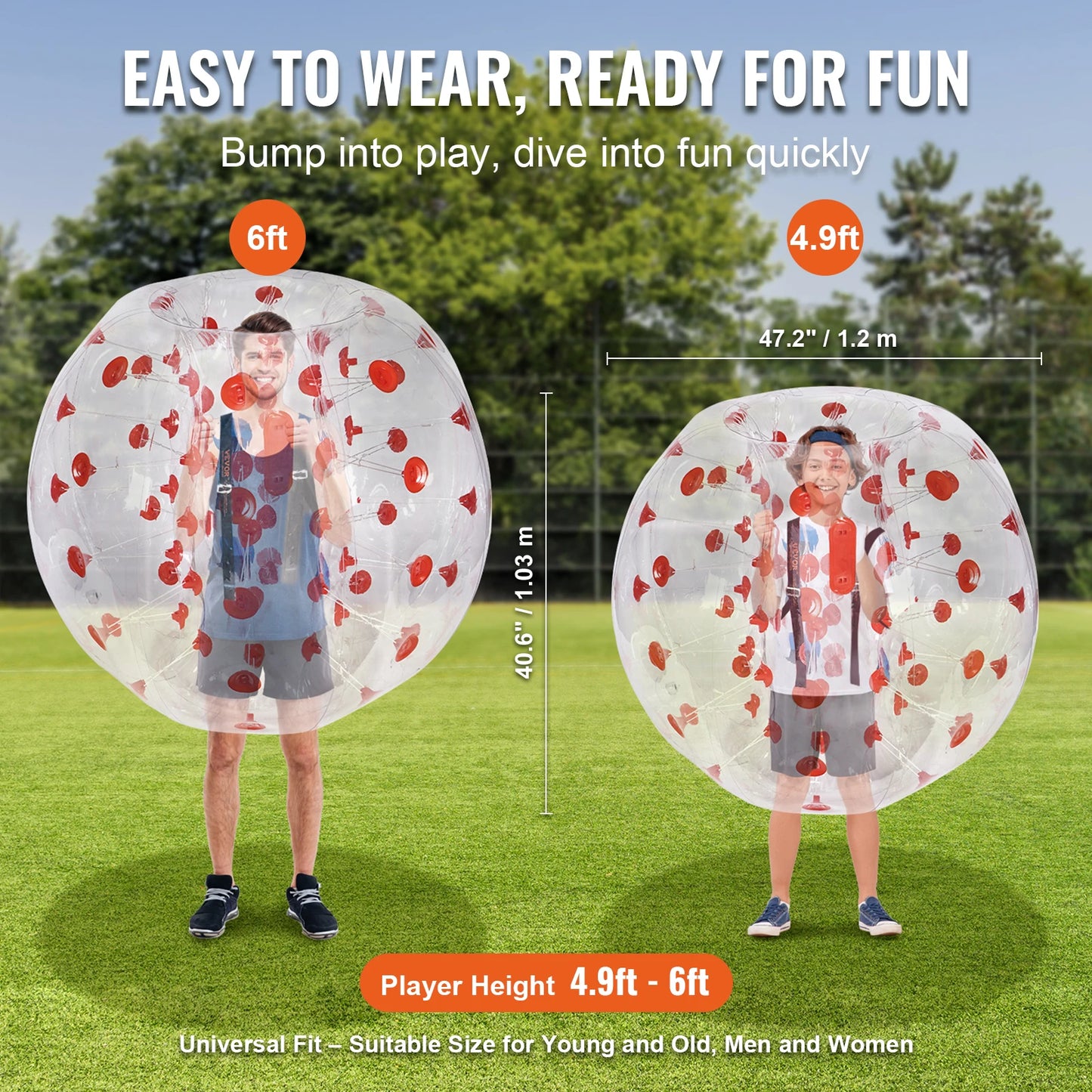 SucceBuy Inflatable Bumper Ball PVC For Outdoor Team Games