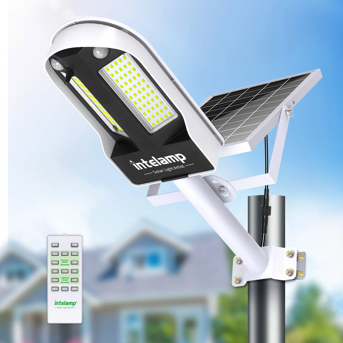 Intelamp Outdoor Solar LED Street Lights With Motion Sensor