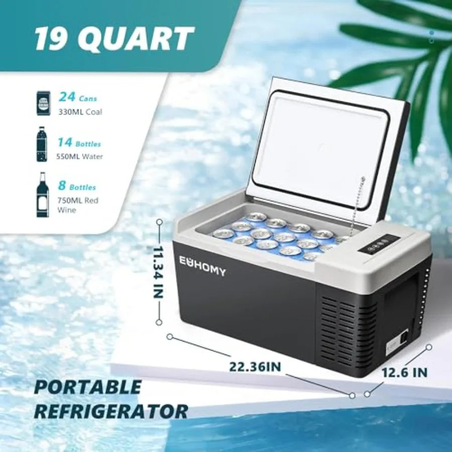 12V Portable Car Refrigerator Compressor Cooler With App Control