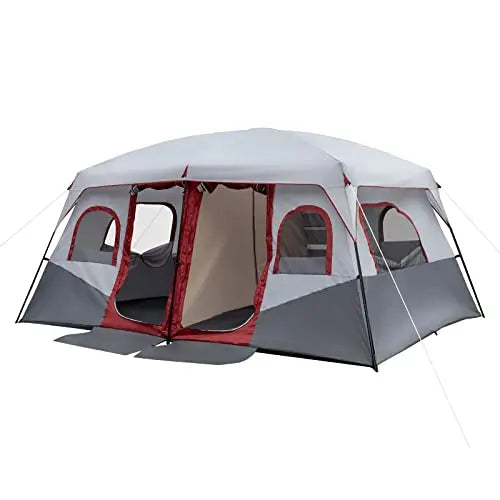 Waterproof Windproof Camping Tent With Two Doors And Separate Rooms