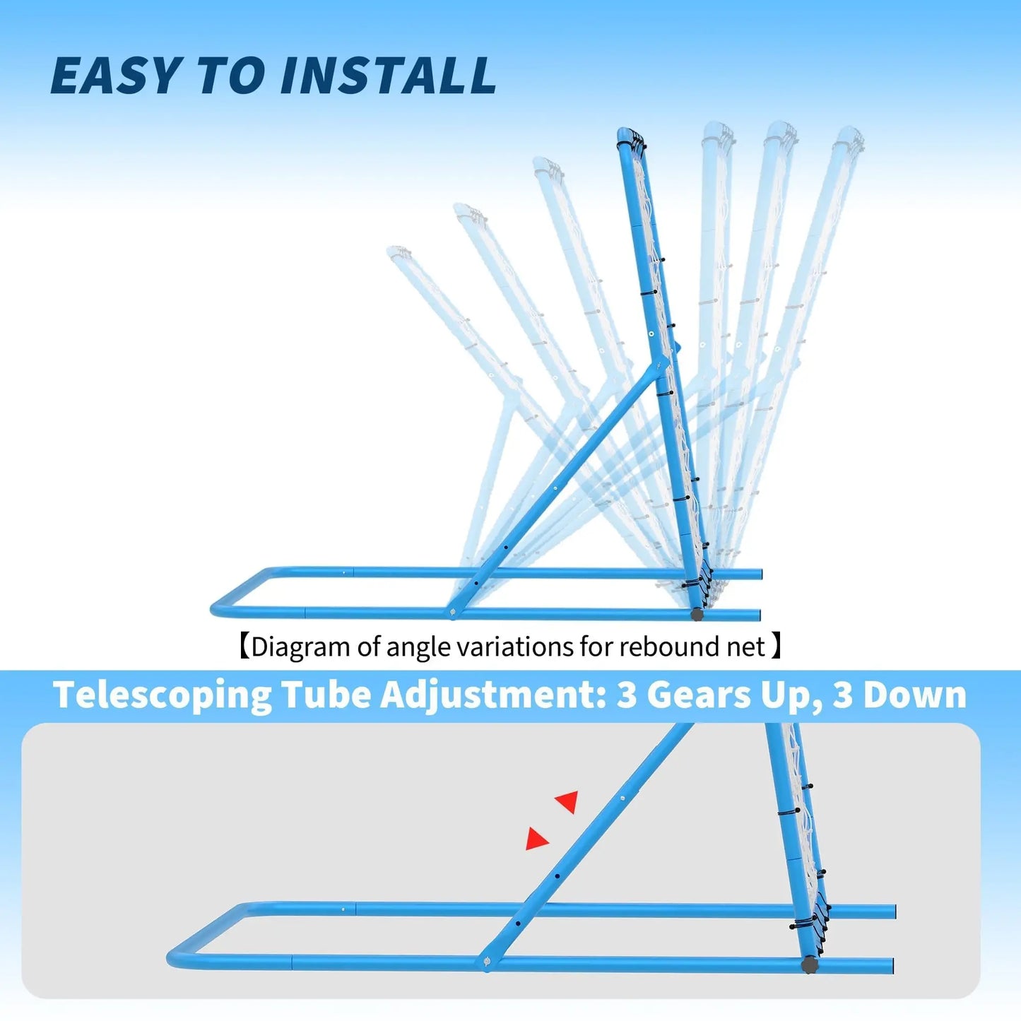 HiMISS Adjustable Soccer Rebounder Net With Steel Frame For Training