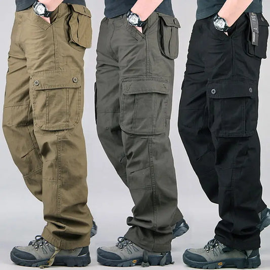 Tactical Cargo Pants for Men Cotton Work Trousers Hiking