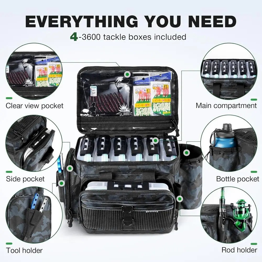 Tackle Box Organizer With Removable Dividers Waterproof Lure Storage