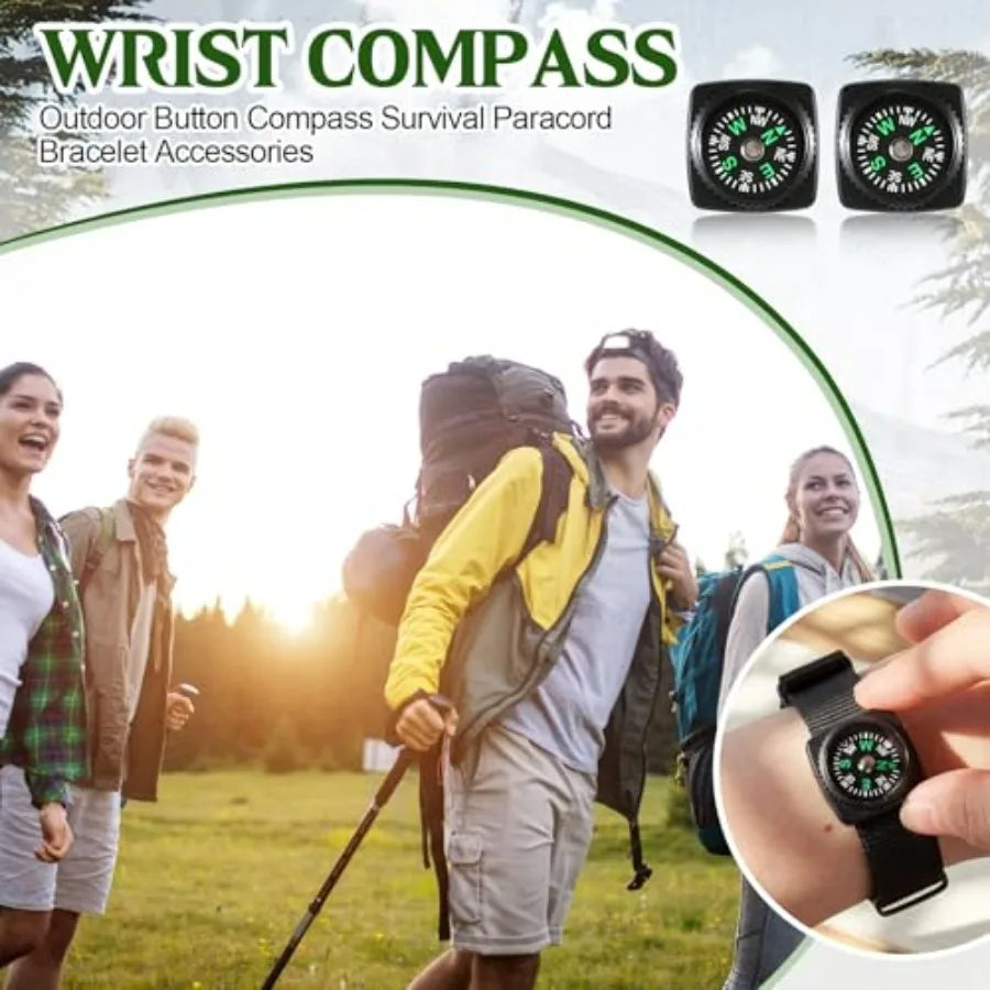 Slip On Wrist Compass Bracelet With Liquid Filled Mini Compass