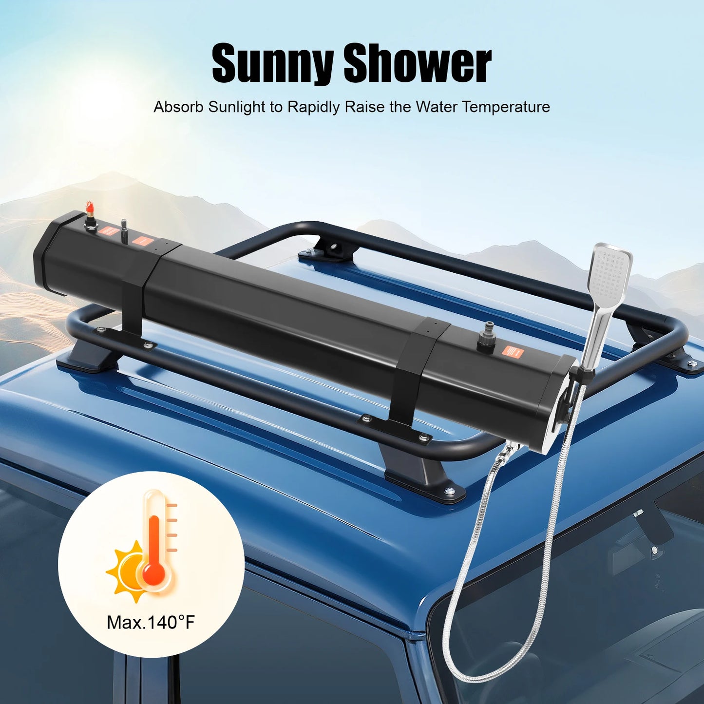 Portable Water Tank Camping Shower Roof Rack For Outdoor Use