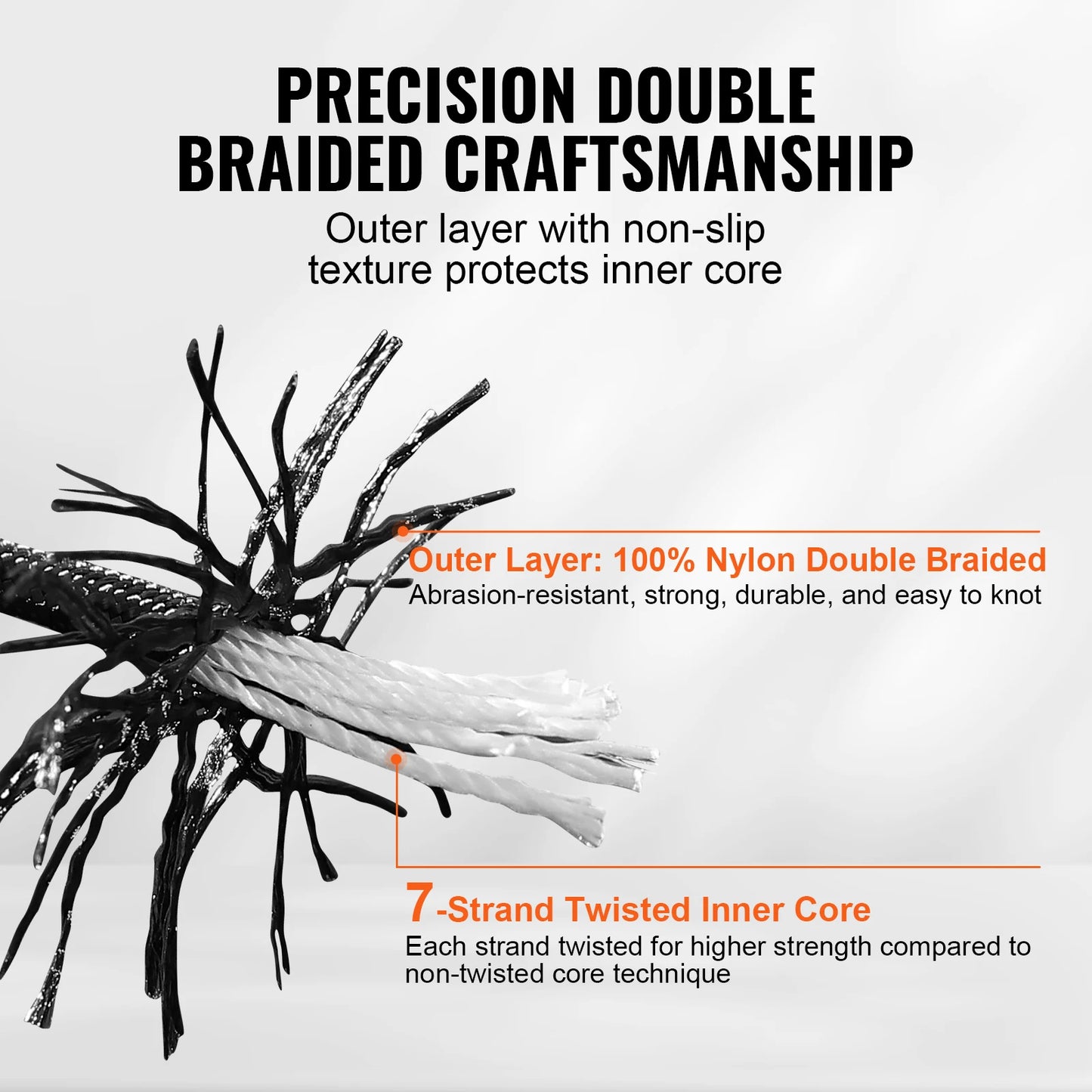 SucceBuy Nylon Cord 32 Strand Multi Purpose Rope For Outdoors