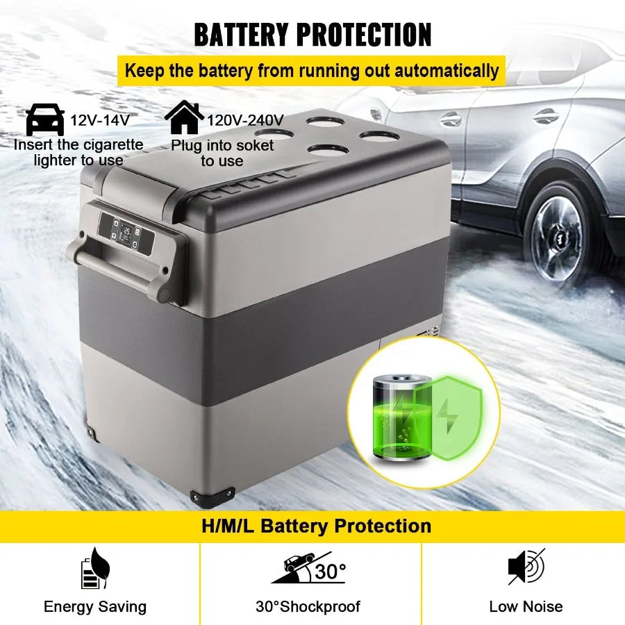 Dual Zone Portable Refrigerator Freezer Cooler For RV Car Camping