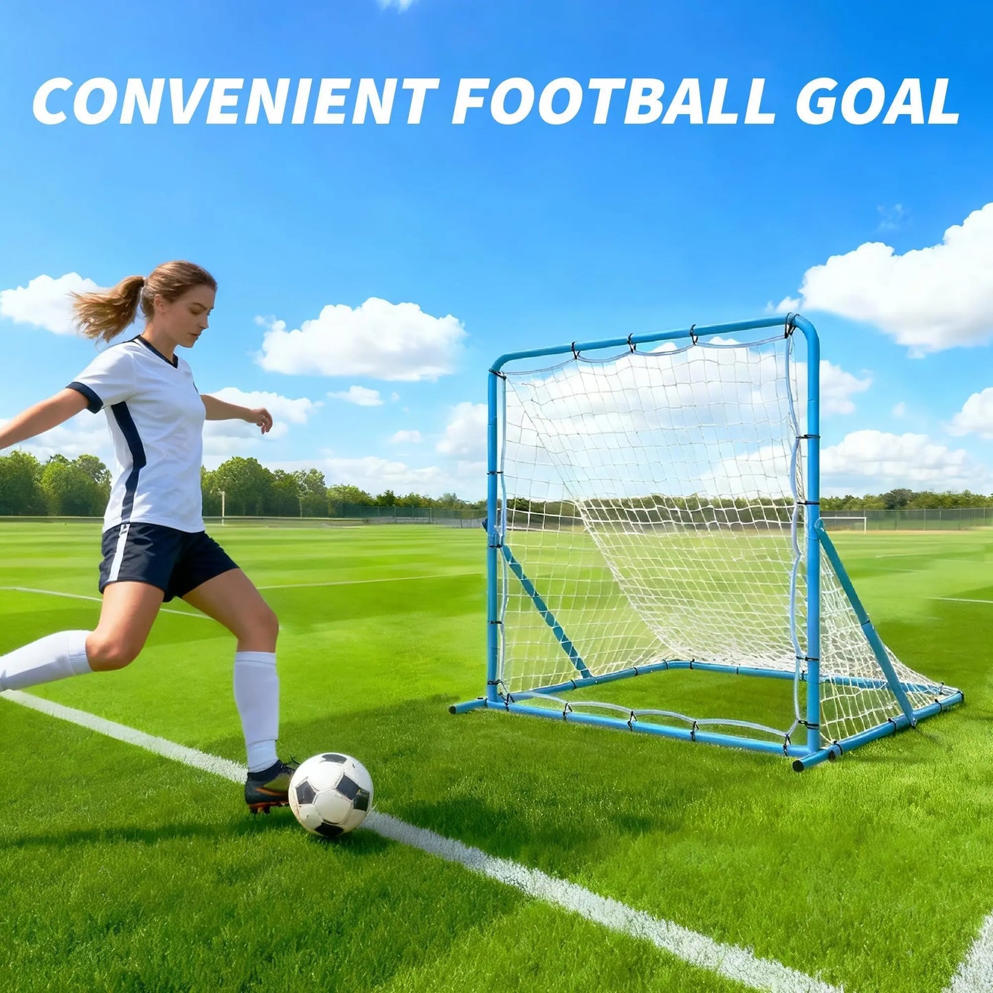 HiMISS Adjustable Soccer Rebounder Net With Steel Frame For Training