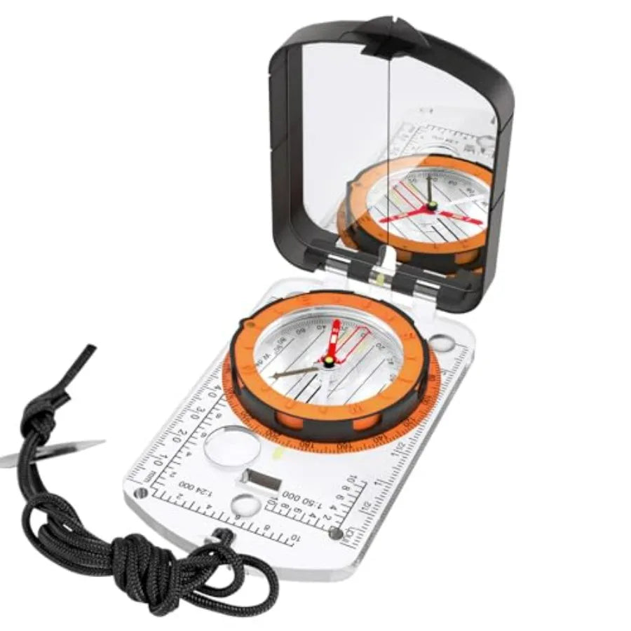 Hiking Compass With Mirror For Survival And Orienteering Camping