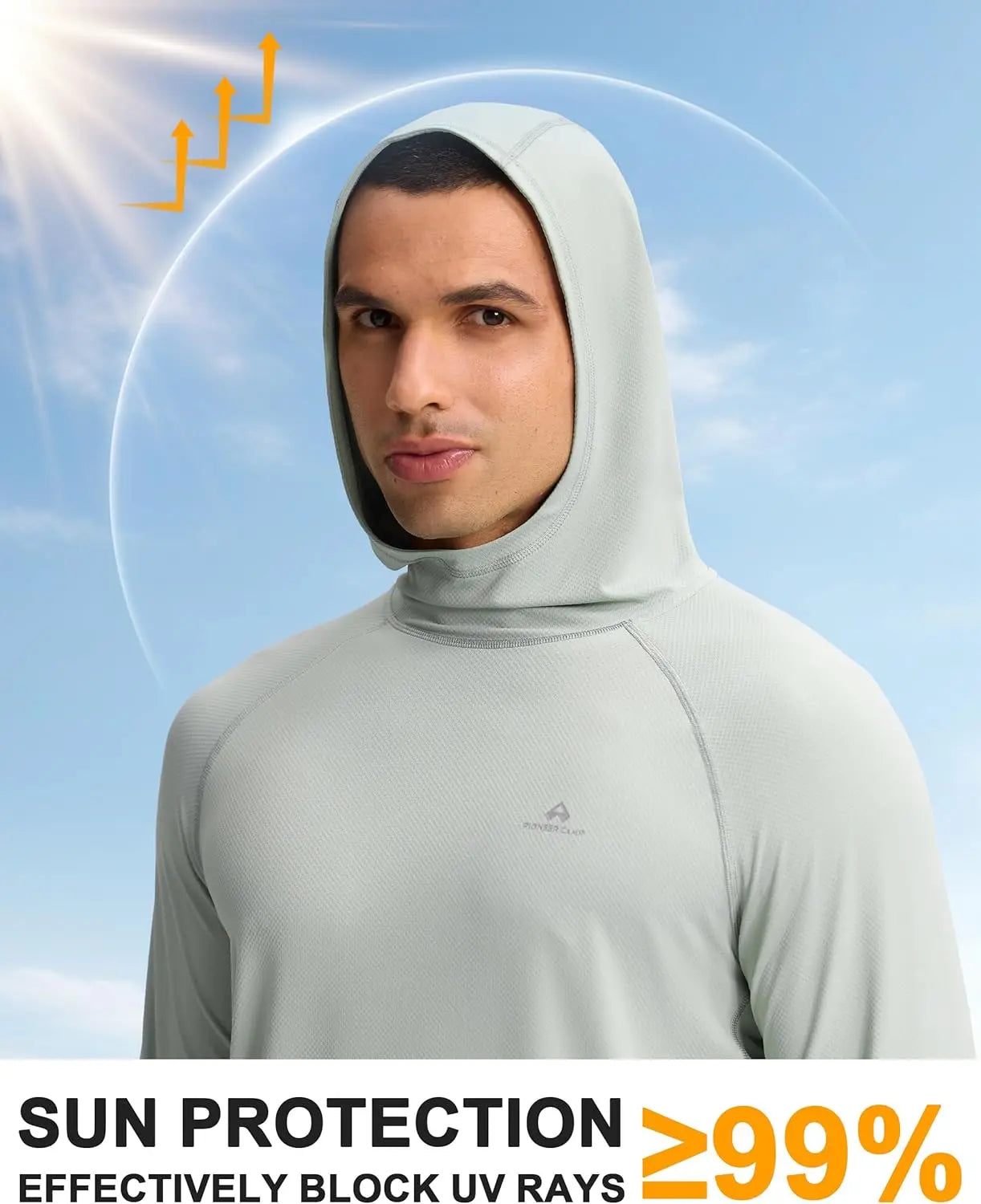 Pioneer Camp Mens UPF Fifty Sun Hoodie Shirt Quick Dry