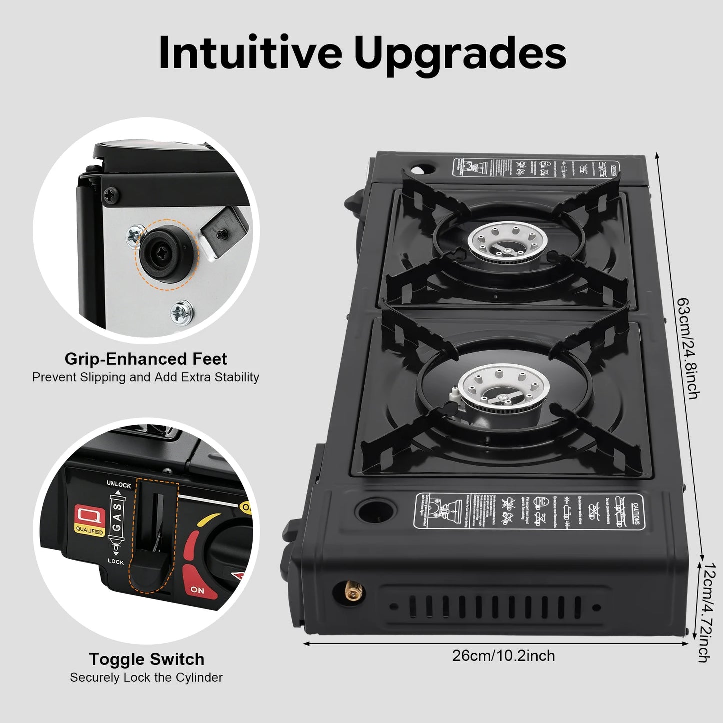 Two Burner Portable Camping Stove Set With Tray And Case