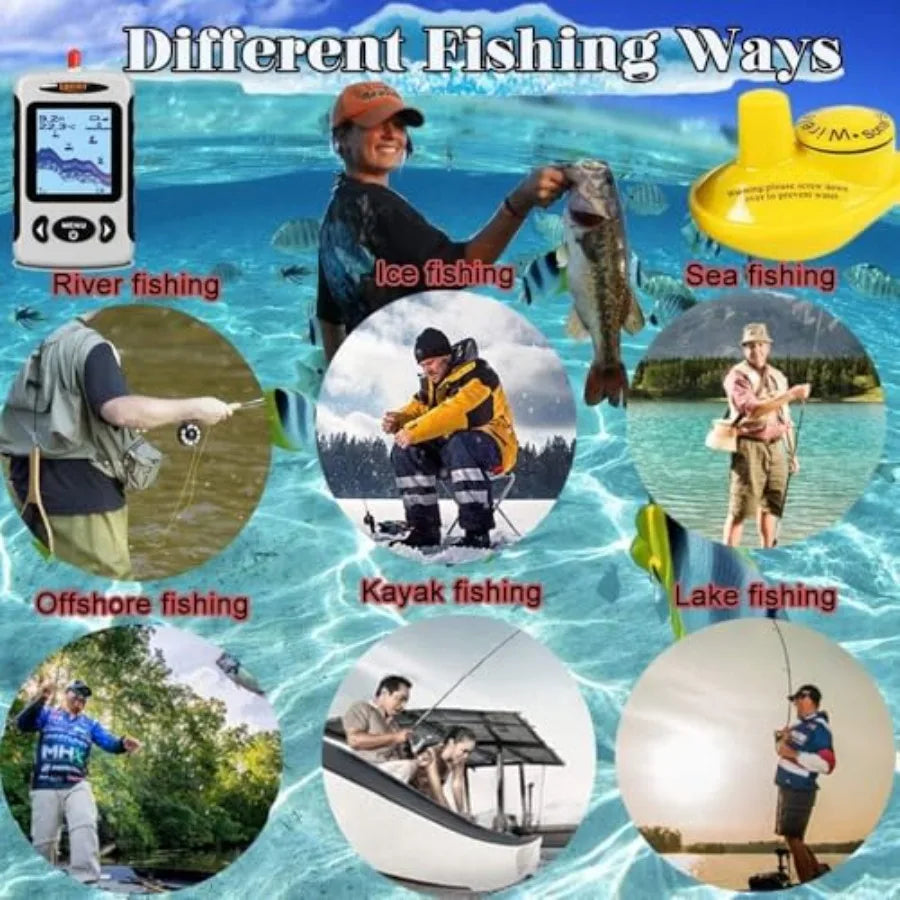 Portable Handheld Fish Finder With Wireless LCD Depth Display