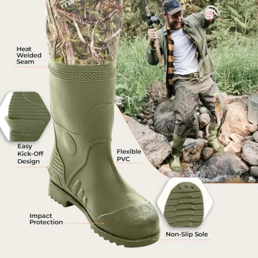 Unisex Hip Waders Waterproof Camo Boots For Fishing And Hunting