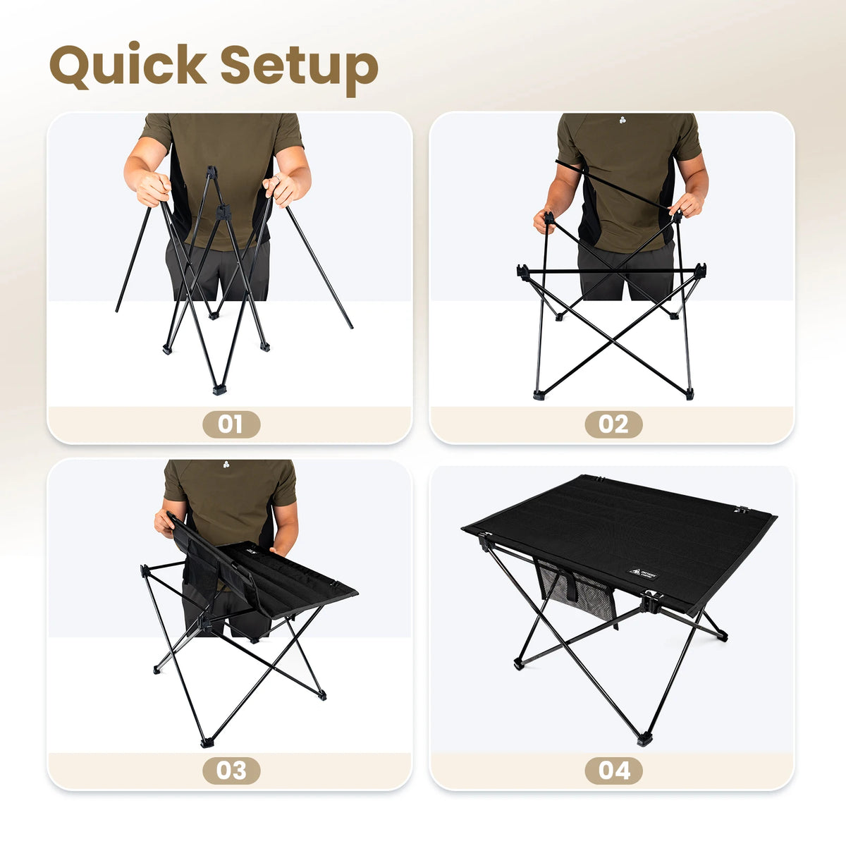 Onetrigsis Foldable Camping Table Lightweight Portable Sturdy Picnic Gear