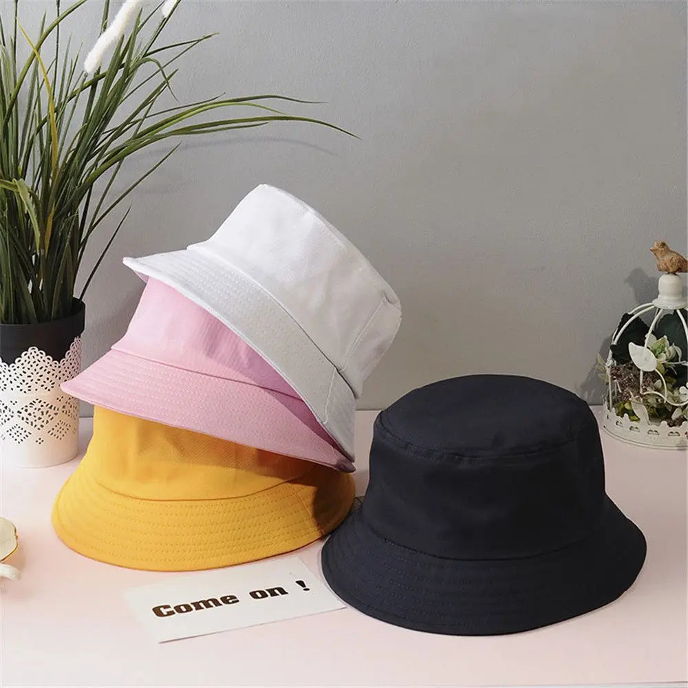 Children Unisex Foldable Bucket Hat Sun Protection Cotton Outdoor