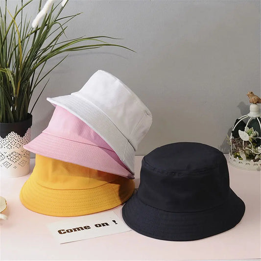 Children Unisex Foldable Bucket Hat Sun Protection Cotton Outdoor