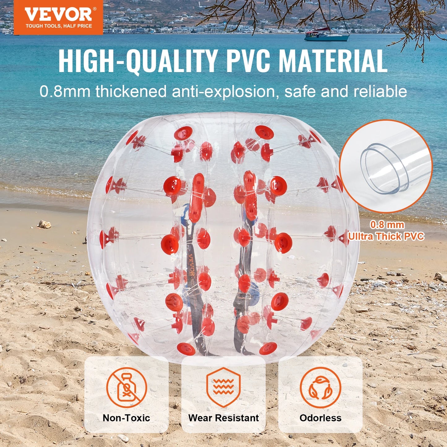 SucceBuy Inflatable Bumper Ball PVC For Outdoor Team Games