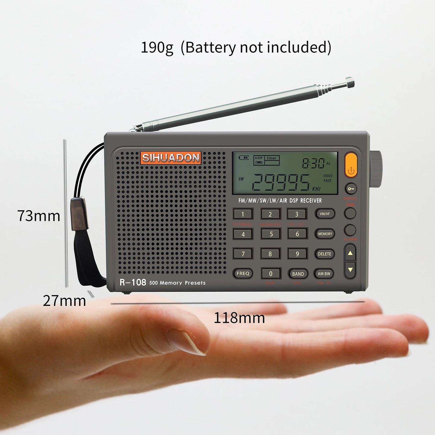 XHDATA R108 DSP Radio AM FM SW LW Airband Receiver