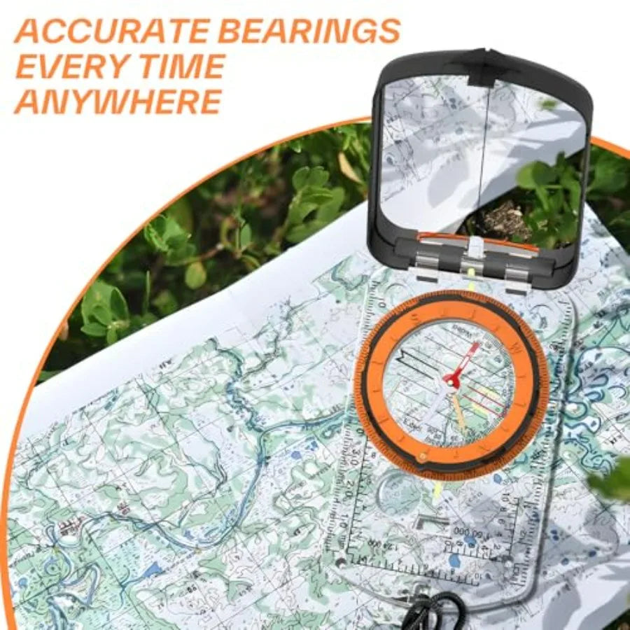 Hiking Compass With Mirror For Survival And Orienteering Camping