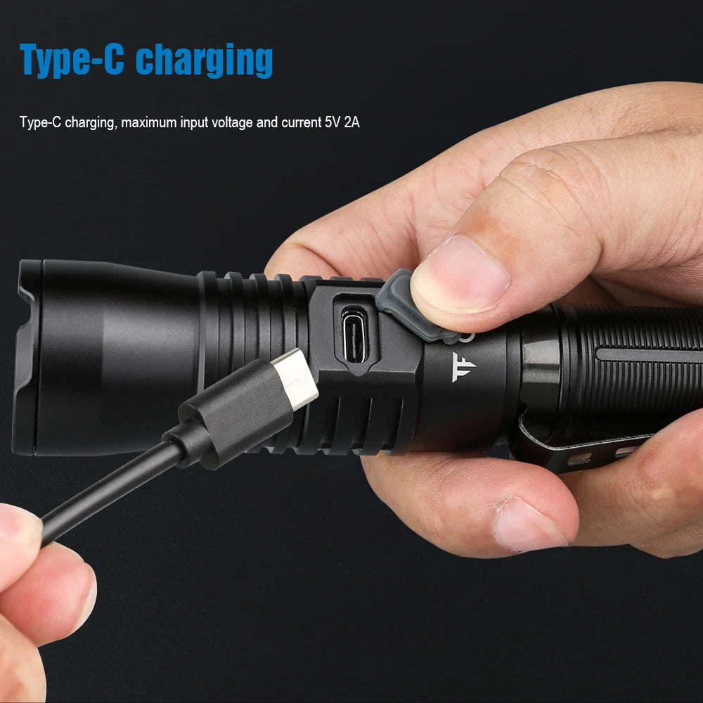 TrustFire T30R Tactical Flashlight 1100M Range 460 Lumen USB Rechargeable