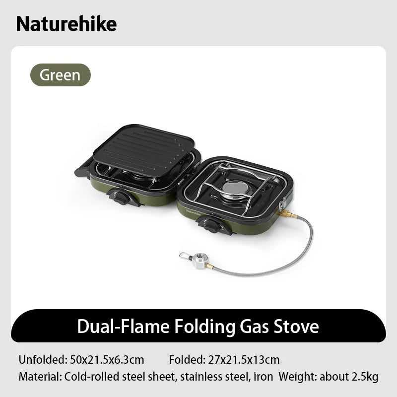 Naturehike Double Burner Camping Stove Portable Folding Gas Stove