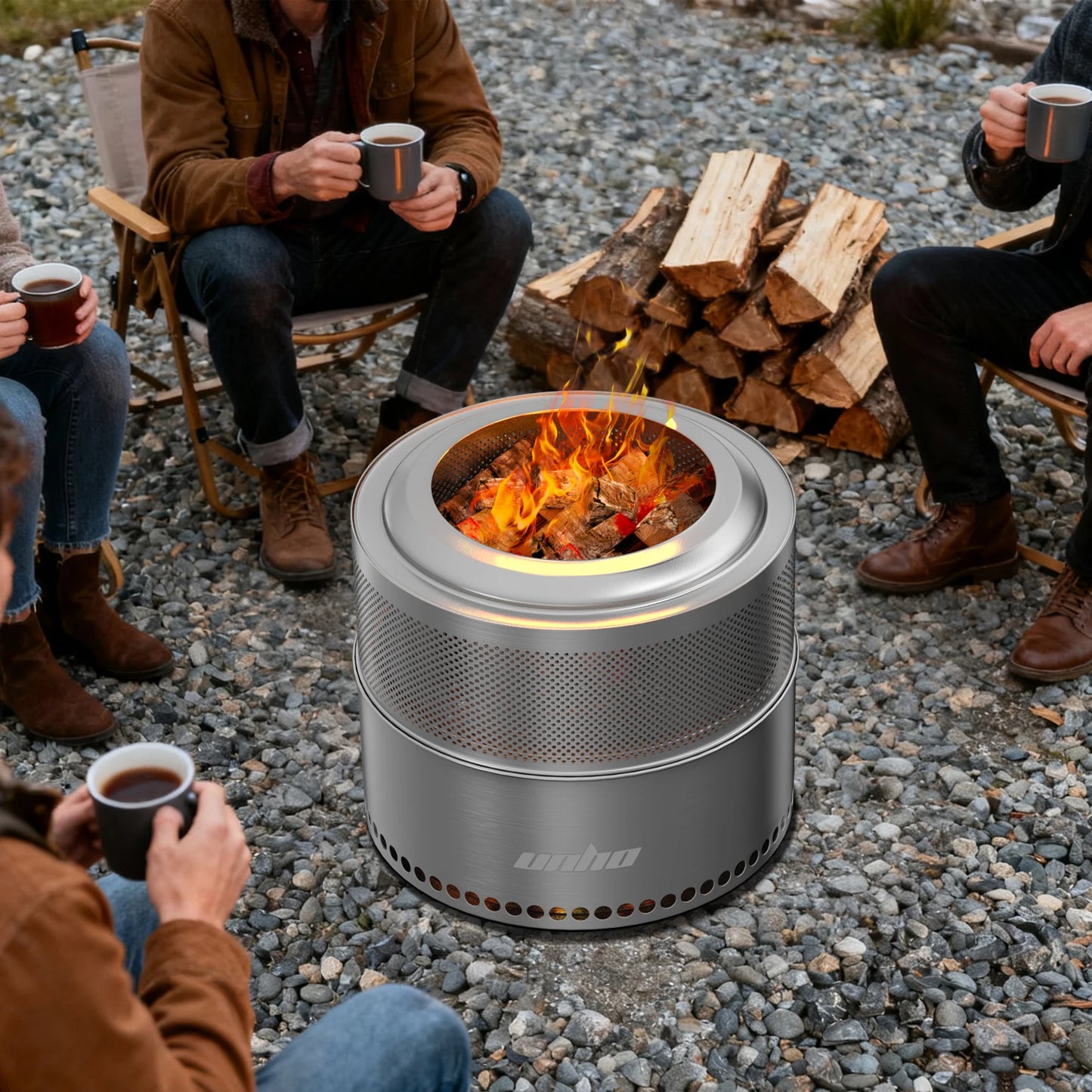 Wood Burning Smokeless Stainless Steel Fire Pit With Carry Bag
