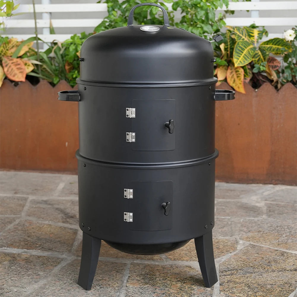 Atuotin Vertical Charcoal Smoker With Built In Thermometer Grill