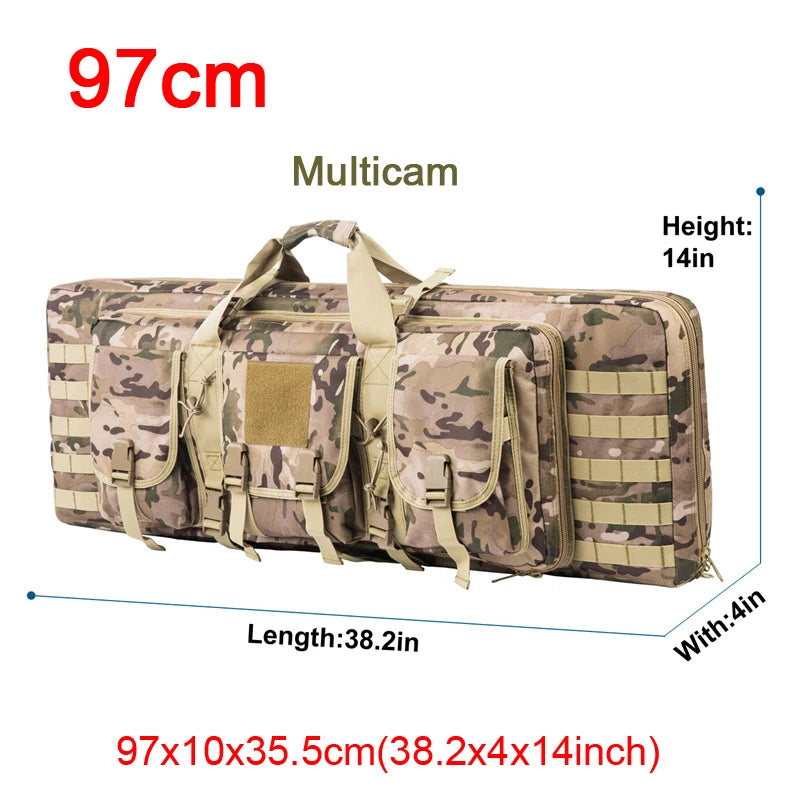 LQARMY Tactical Double Rifle Case Molle Bag Sniper Airsoft Gun