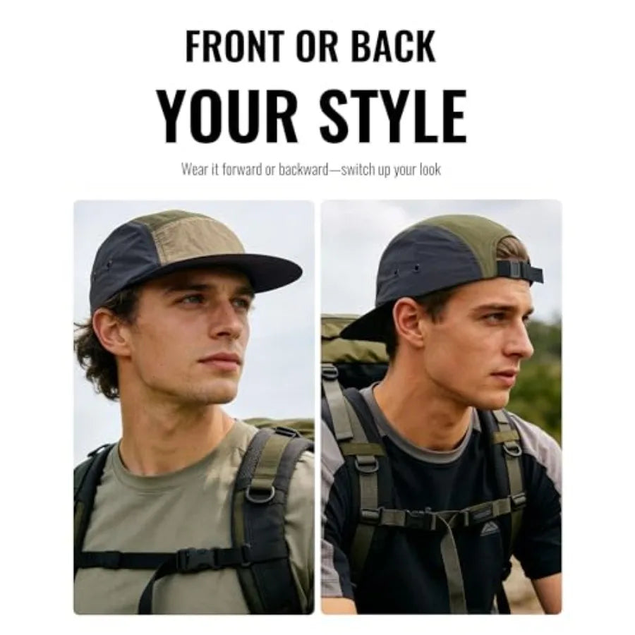 Upf50 Plus Quick Dry 5 Panel Adjustable Baseball Hat Men