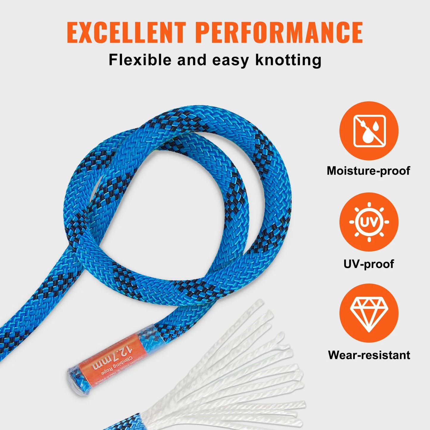 SucceBuy Static Climbing Rope 30KN Breaking Strength