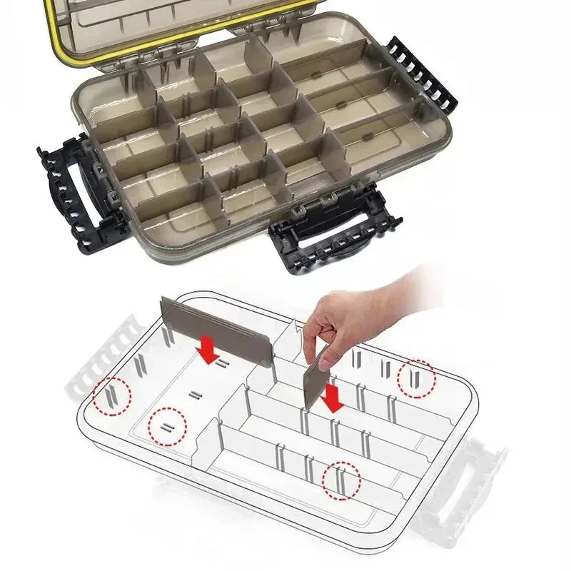 Large Capacity Waterproof Fishing Tackle Box For Lure Storage