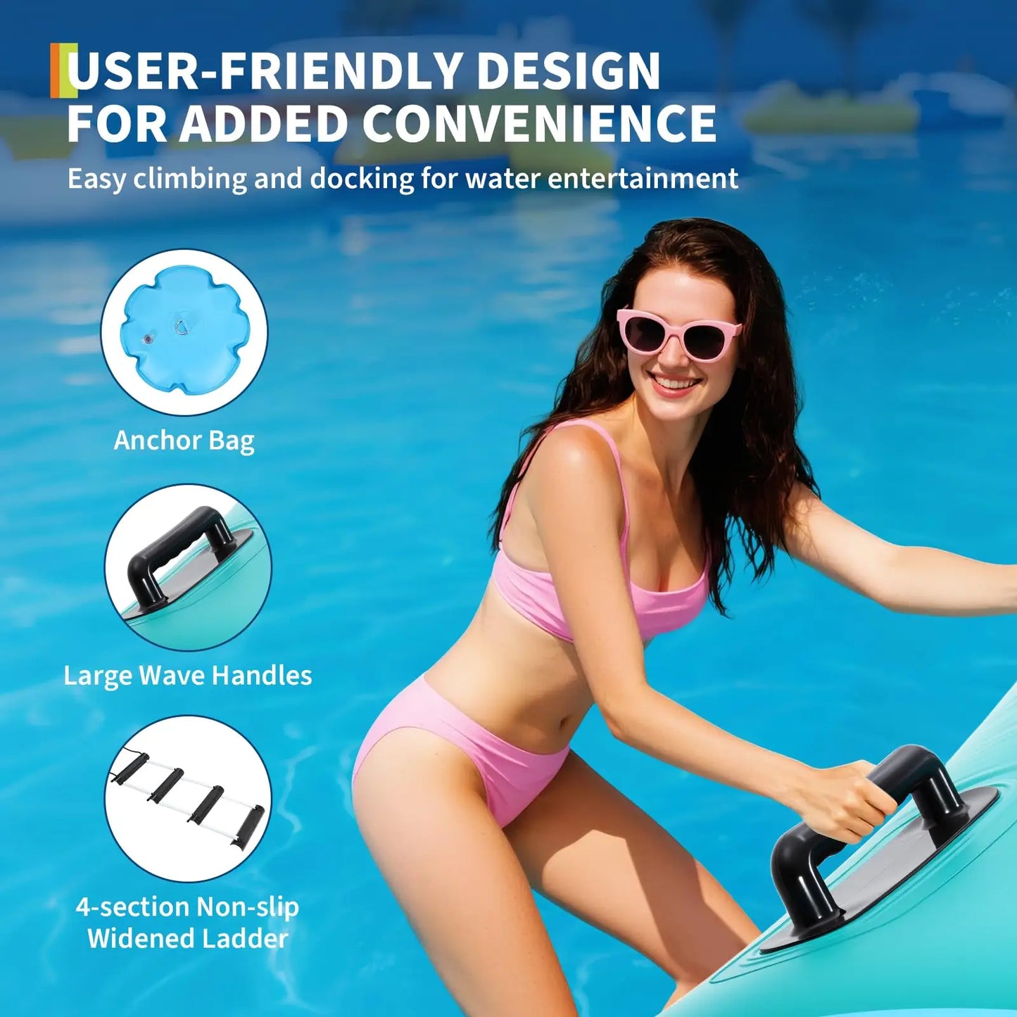 Inflatable Water Trampoline With Electric Pump And Accessories