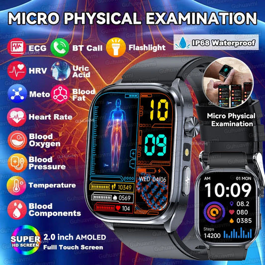 AI Health Diagnosis Smartwatch ECG PPG Blood Pressure BT Call