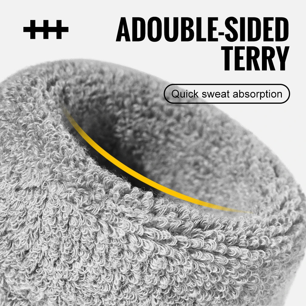 Terry Cloth Moisture Wicking Wristbands Polyester For Sports Gym