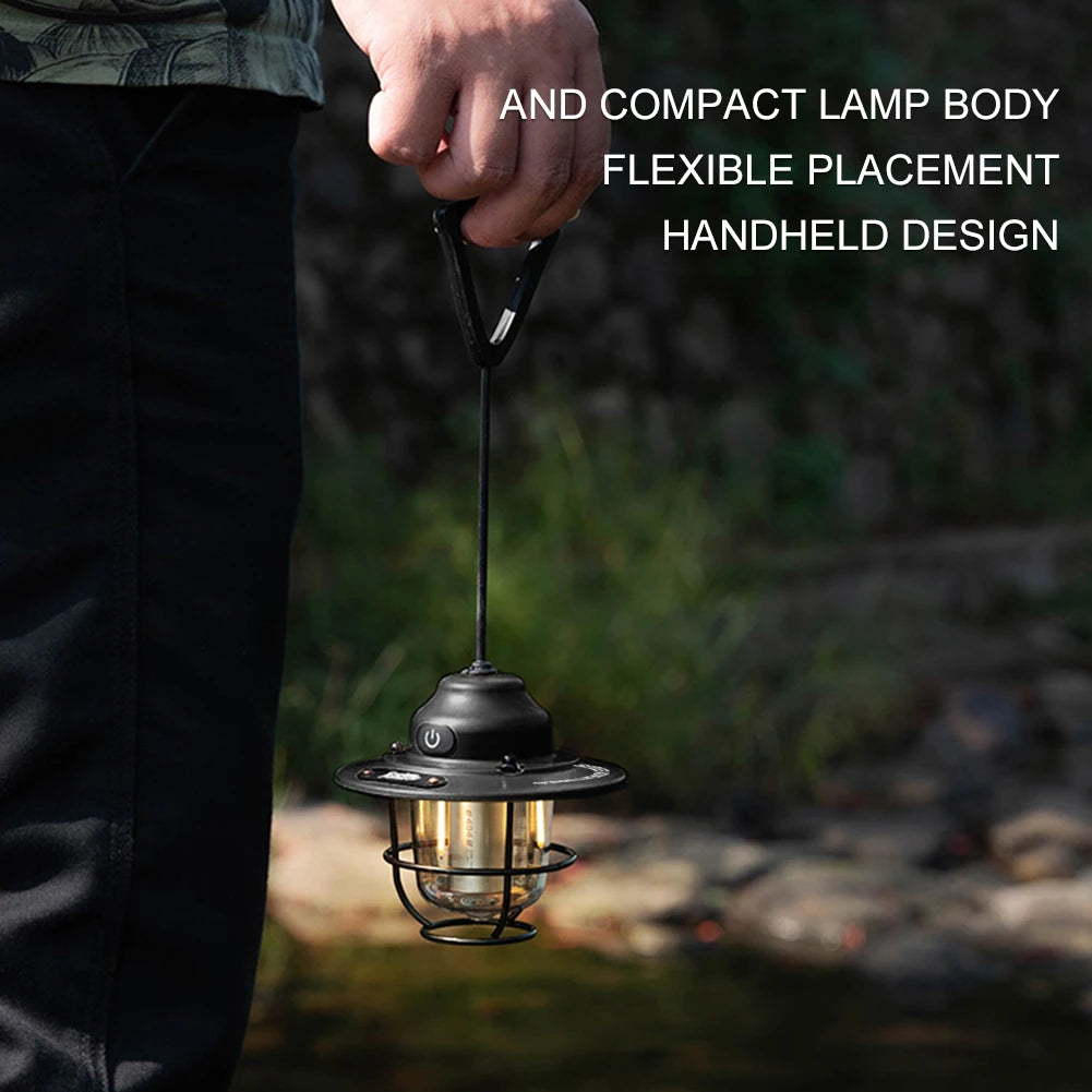 LED Camping Lantern Dimmable Emergency Lamp Type C Charging