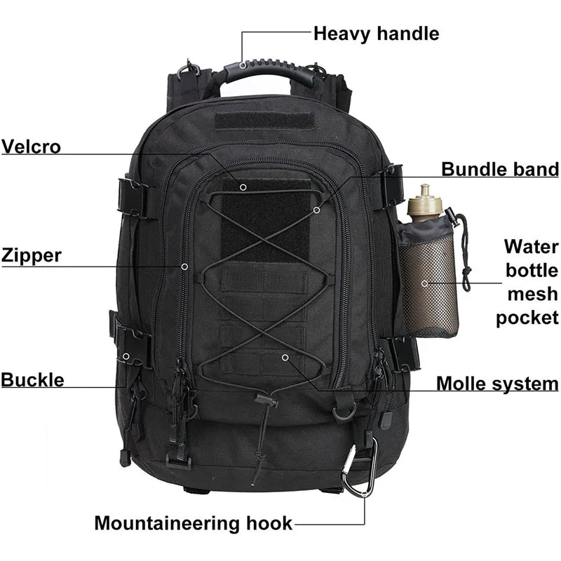 LQARMY Military Tactical Backpack Molle Rucksack For Outdoor Hiking