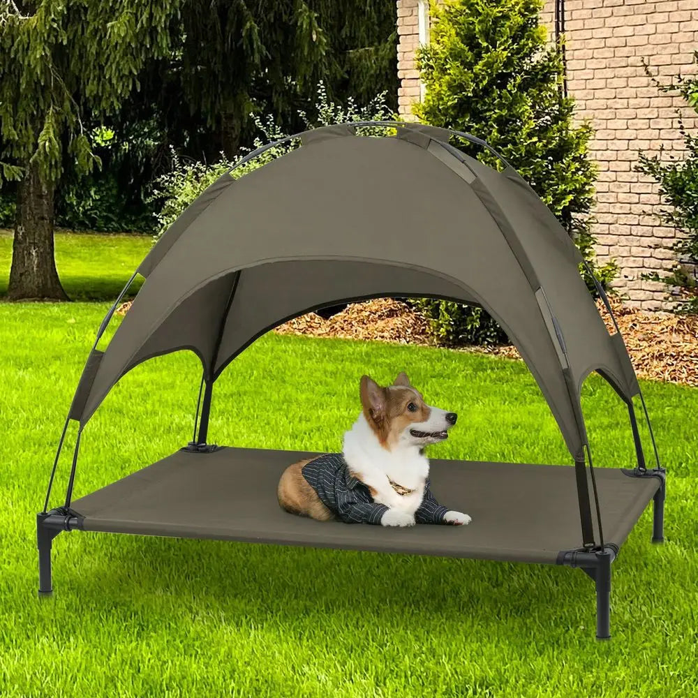 Outdoor Canopy Dog Bed Cot With Removable Shade Tent