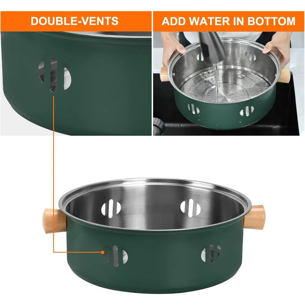 XIUWO Compact Round Charcoal Grill for Outdoor Picnics and Parties
