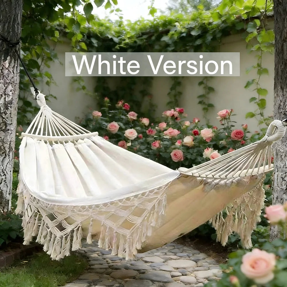 Style Hammock With Tassels For Outdoor Camping Swing Chair