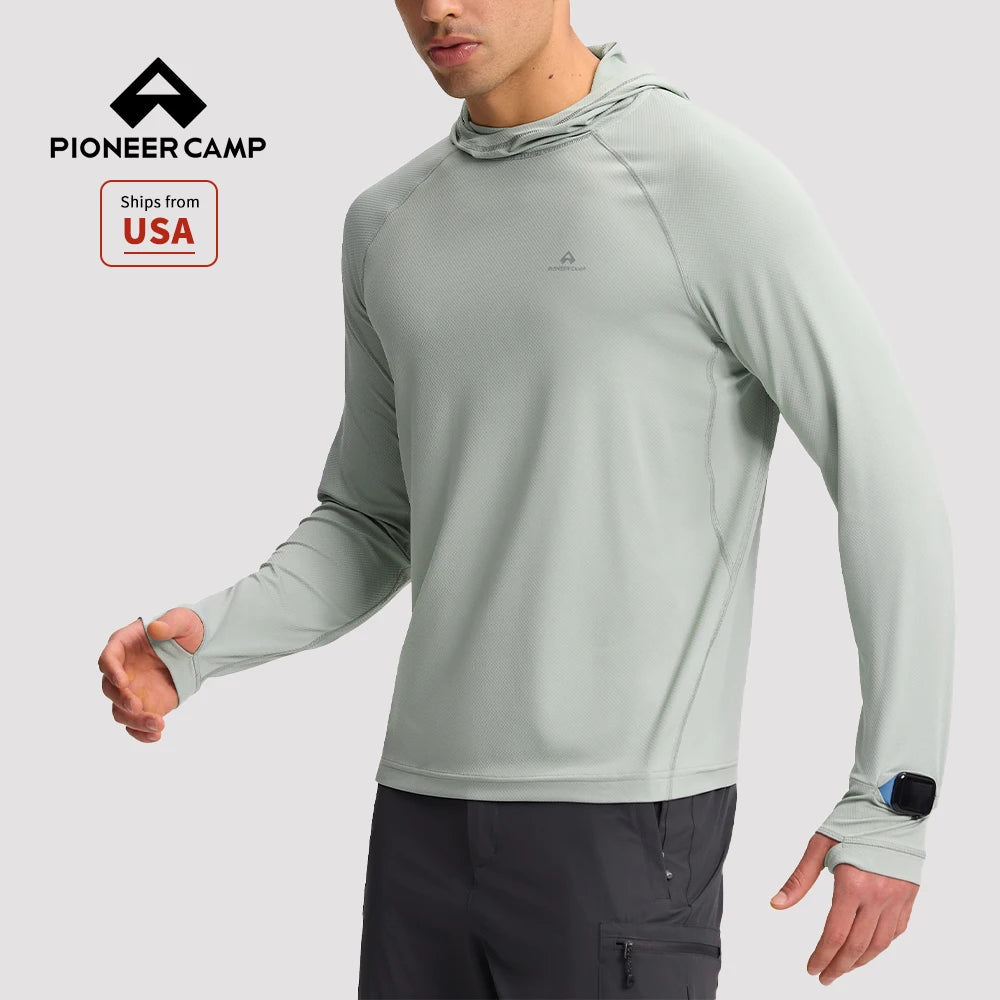 Pioneer Camp Mens UPF Fifty Sun Hoodie Shirt Quick Dry