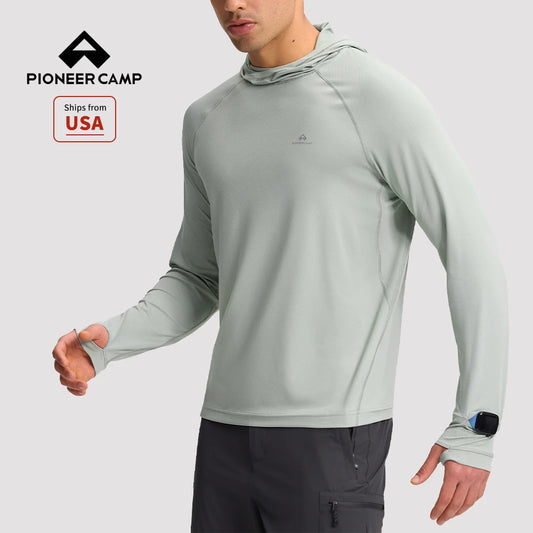 Pioneer Camp Mens UPF Fifty Sun Hoodie Shirt Quick Dry