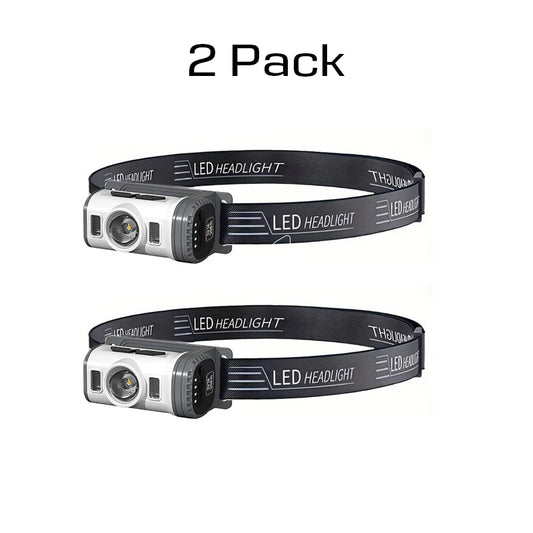 COB LED Headlamp USB Headlight Torch Work Light for Hiking