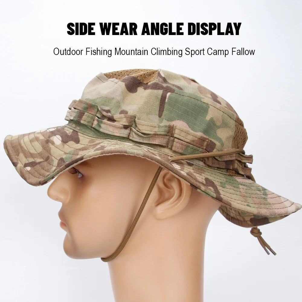 Unisex Breathable Boonie Hat For Outdoor Hiking And Fishing Windproof