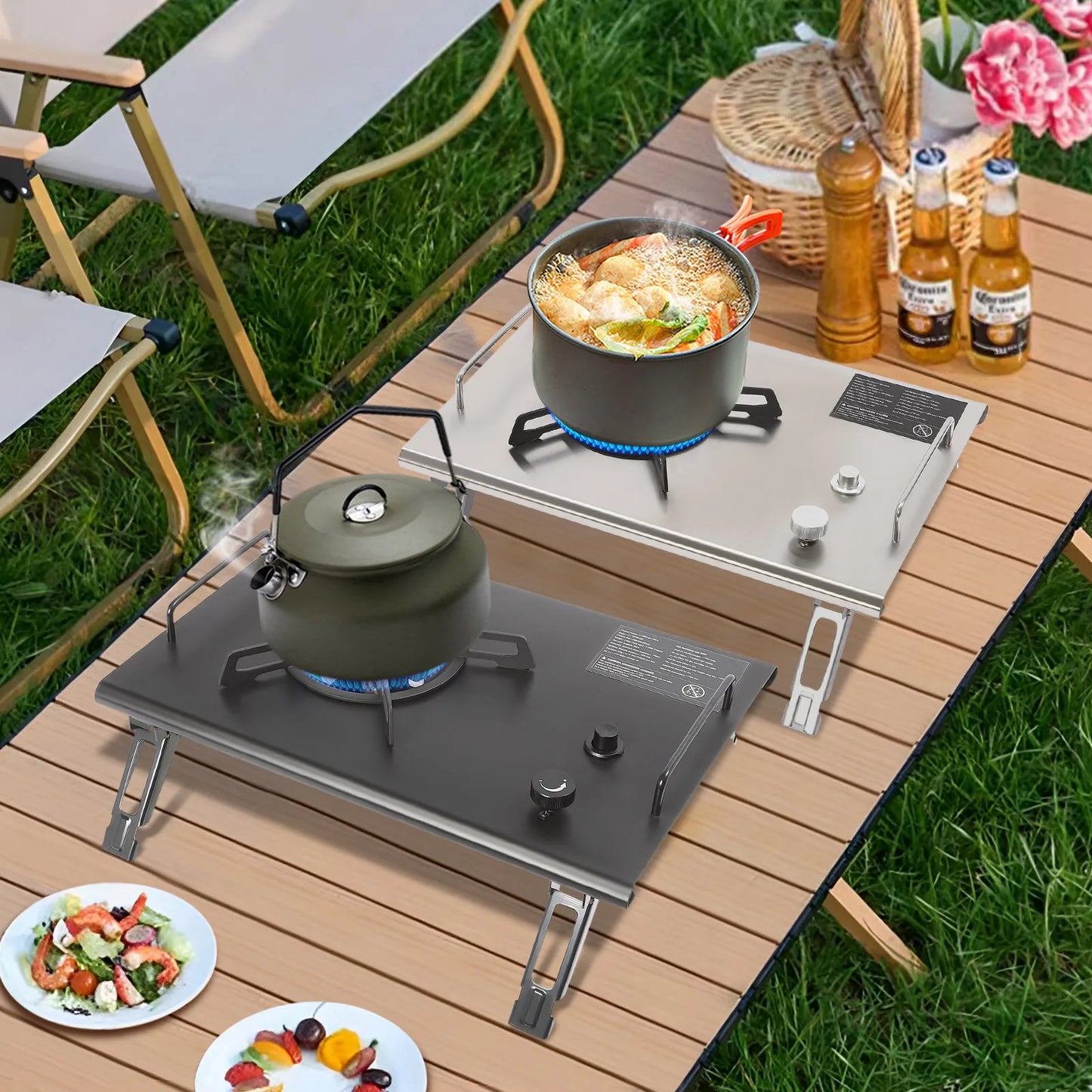 Electronic Ignition Camping Stove Two Point Seven Kilowatt Portable Foldable