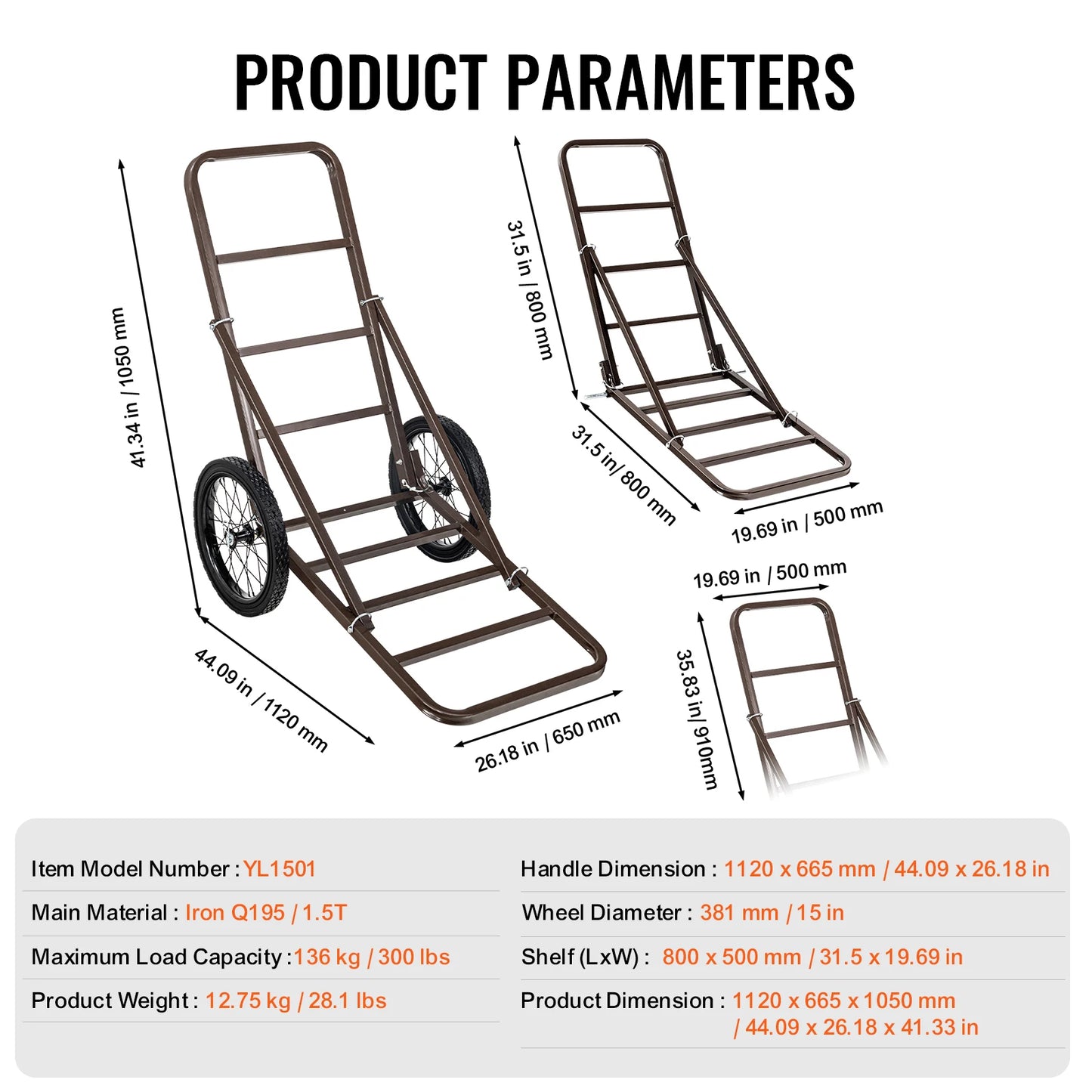 Deer Cart Folding Game Cart Heavy Duty 300 Lbs Capacity