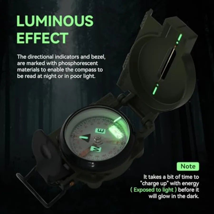 Compass For Hiking And Survival Aluminum Case Waterproof Navigation Gear